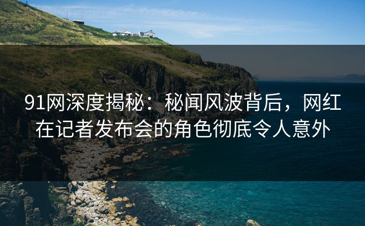 91网深度揭秘：秘闻风波背后，网红在记者发布会的角色彻底令人意外